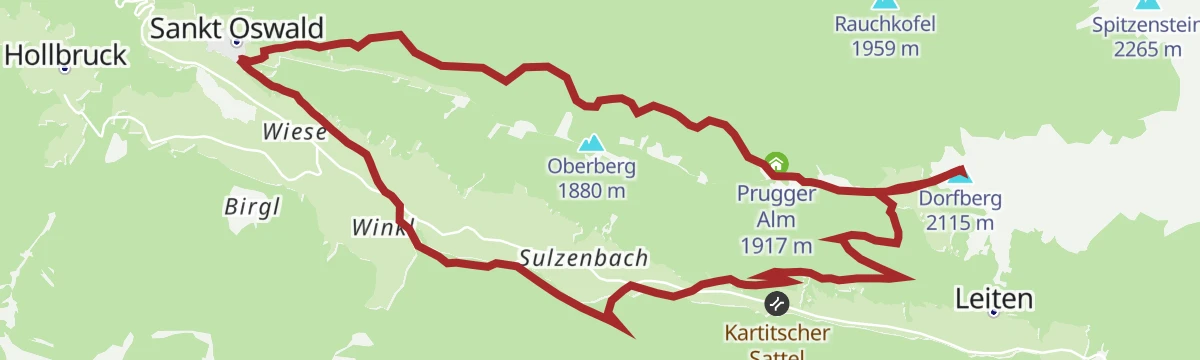 Route map: Gipfelwanderung Dorfberg